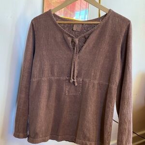 Earth creations. 90’s vegetable dyed hemp top.